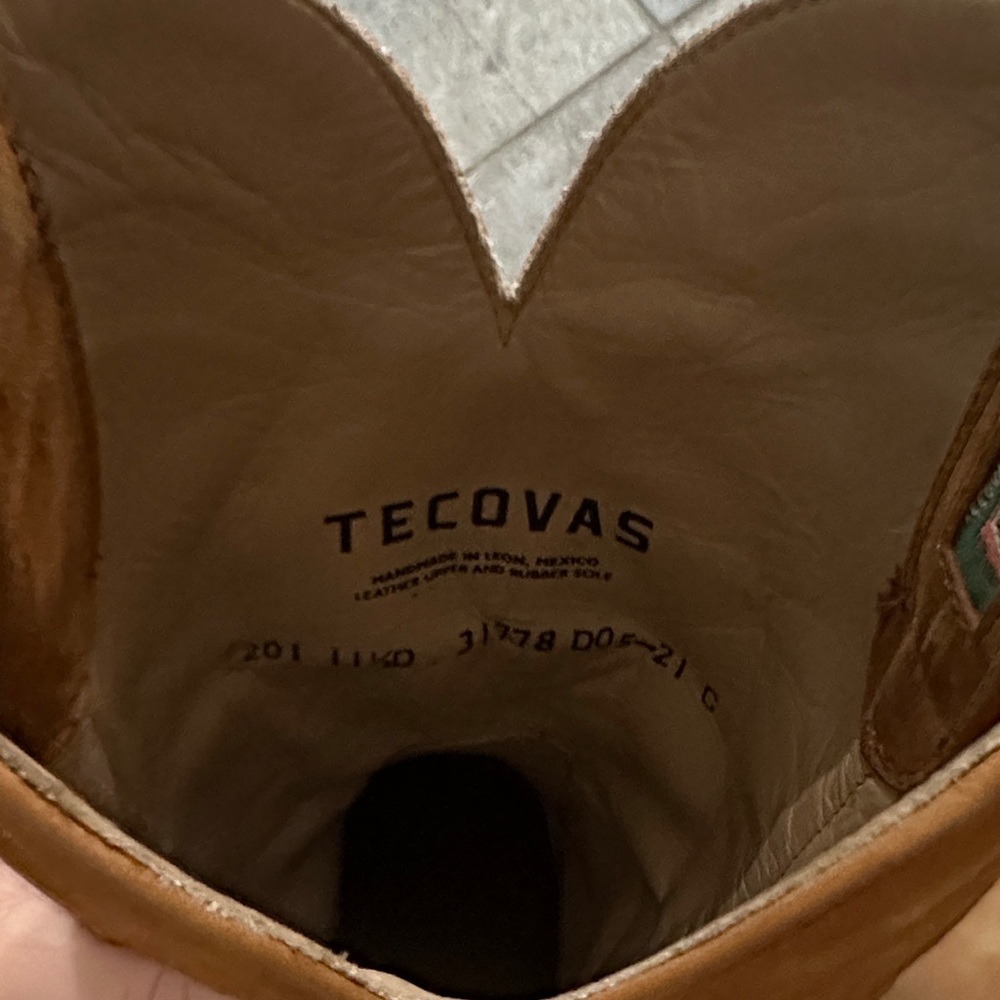 Brown suede Leather Men’s Tecovas Cowboy Boots - Picture 8 of 9